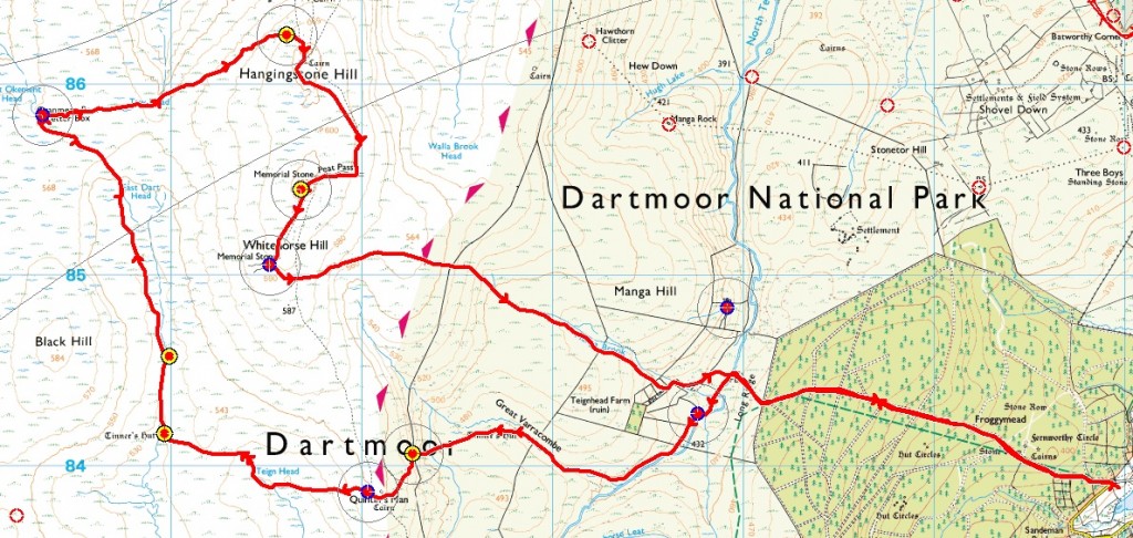 Cranmere Pool Map